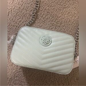 Guess Light Green Chevron Crossbody Bag